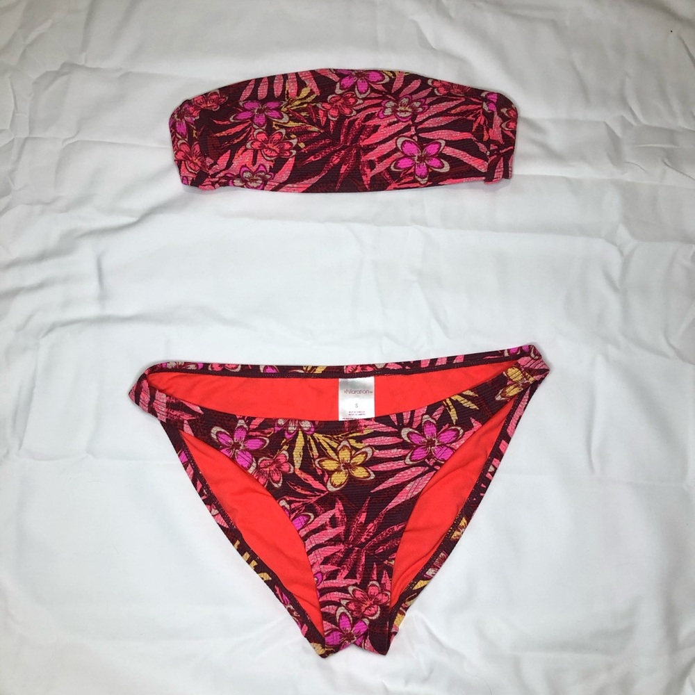 Floral pink two piece bikini